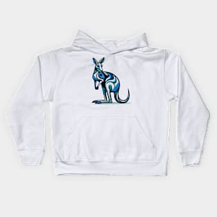 Pop art kangaroo illustration. cubism illustration of a kangaroo Kids Hoodie